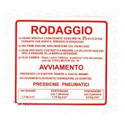 ADESIVO NORME RODAGGIO ROSSO 2% 1,2 KG VESPA 50 90 V5SS 90 V9SS 120 X 109 MM