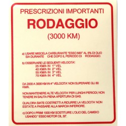 ADESIVO NORME RODAGGIO ROSSO VESPA GS 160 SS 180 MISCELA AL 5% 120X140