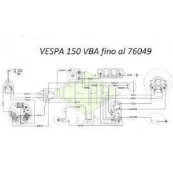 IMPIANTO ELETTRICO PER VESPA 150 VBA1T FINO AL 76049 