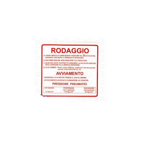 ADESIVO NORME RODAGGIO ROSSO 2% 1,2 KG VESPA 50 90 V5SS 90 V9SS 120 X 109 MM