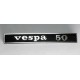 SCRITTA TARGHETTA" VESPA 50" POSTERIORE IN ALLUMINIO PER VESPA 50 R