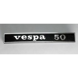 SCRITTA TARGHETTA" VESPA 50" POSTERIORE IN ALLUMINIO PER VESPA 50 R