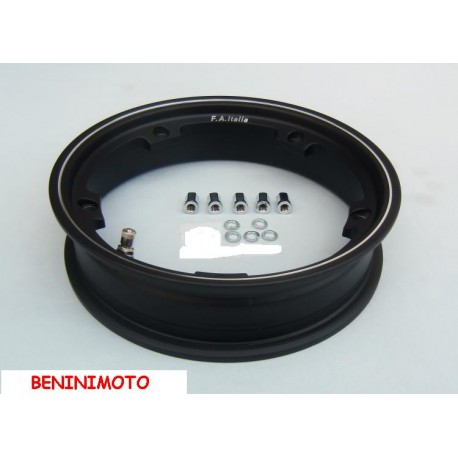 CERCHIO RUOTA 2.10 10" IN LEGA TUBELESS NERO OPACO MODELLO MARGHERITA VESPA 50 125 PRIMAVERA ET3 PX PE