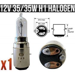 LAMPADINA ALOGENA BA20D 12 VOLT X 35 / 35W BILUCE SIMMETRICA FLOSSER BA20D VESPA