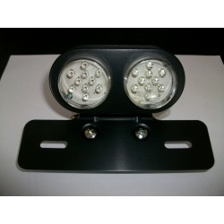 FANALE POSTERIORE NERO MOTRAX "EYE" UNIVERSALE STOP A LEDS  CON SUPPORTO TARGA METALLO