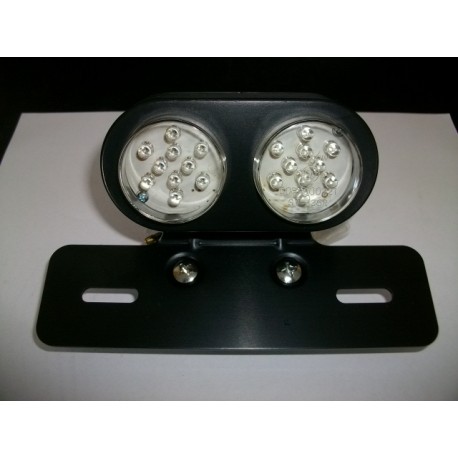 FANALE POSTERIORE NERO MOTRAX "EYE" UNIVERSALE STOP A LEDS  CON SUPPORTO TARGA METALLO