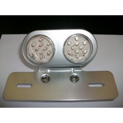 FANALE POSTERIORE ALLUMINIO MOTRAX "EYE" UNIVERSALE STOP A LEDS  CON SUPPORTO TARGA METALLO