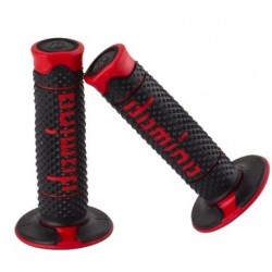 COPPIA MANOPOLE DOMINO OFFROAD NERO/ROSSO