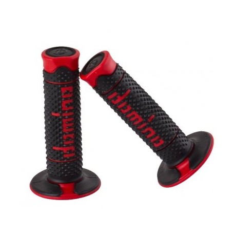 COPPIA MANOPOLE DOMINO OFFROAD NERO/ROSSO