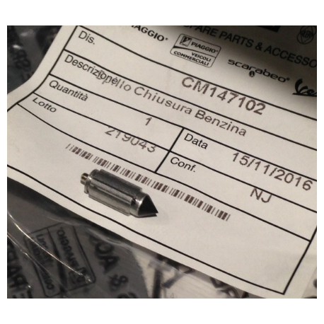 SPILLO GALLEGGIANTE CARBURATORE KEIHIN PER PIAGGIO BEVERLY 125 / 200 / 250 DAL 2005 LIBERTY 125 / 150 / 200  DAL 2005