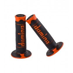 COPPIA MANOPOLE DOMINO OFFROAD NERO/ARANCIO