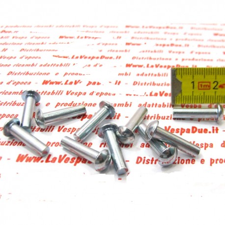10 RIBATTINI mm 4,4X18,5 IN FERRO ZINCATI PER FISSAGGIO CAMMA VOLANO VESPA