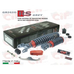 KIT AMMORTIZZATORI ANTERIORE POSTERIORE REGOLABILI A 3 POSIZIONI SPORT RS PER VESPA 50 90 125 PRIMAVERA