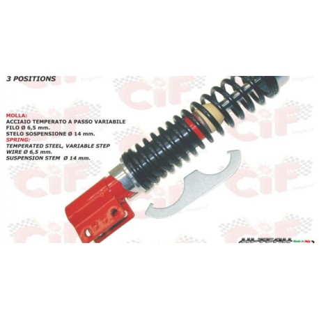 AMMORTIZZATORE ANTERIORE VERSIONE SPORT RED REGOLABILE PER VESPA PX 125 150 200 PE 200 T5 ARCOBALENO