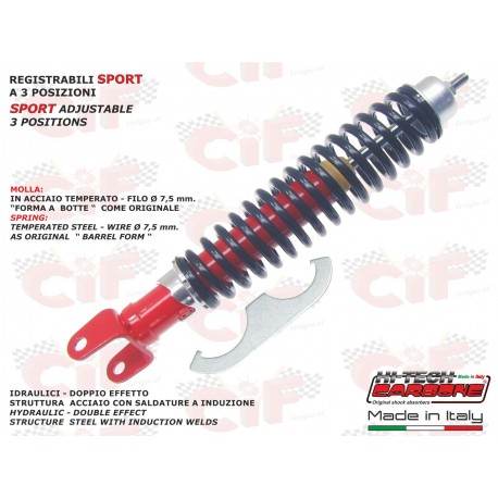 AMMORTIZZATORE POSTERIORE VERSIONE SPORT PER VESPA 50 125 150 160 180 200 N L R SPECIAL PRIMAVERA ET3 ELESTART - TS PX PE