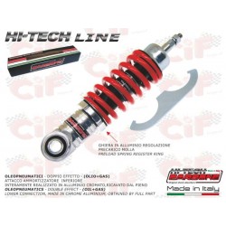 AMMORTIZZATORE ANTERIORE CROMATO E ROSSO CARBONE HI-TECH OLEOPNEUMATICO REGOLABILE VESPA 50 90 125 PRIMAVERA ET3 PK