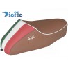 SELLA CON GOBBA DI COLORE MARRONE CUOIO PER VESPA 50 90 N L R SPECIAL