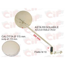 SPECCHIO RETROVISORE  REGOLABILE CROMATO SX/DX UNIVERSALE VESPA