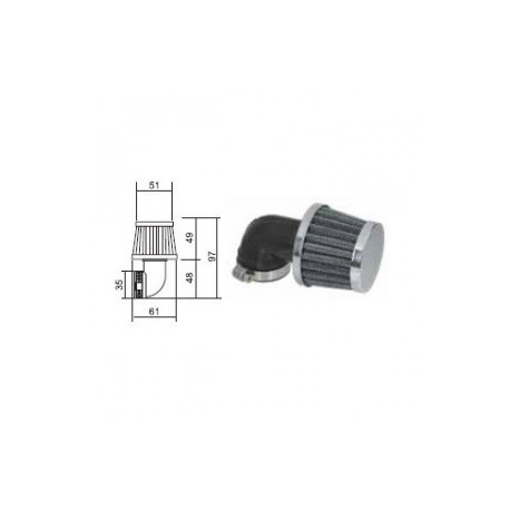 FILTRO ARIA RACING D.35MM INCLINATO 90° APPLICAZIONI STANDARD