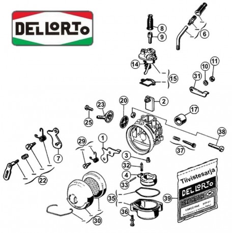 RIDUZIONE ISOLANTE CARBURATORE DELL'ORTO SHA 14.12 MORINI G30